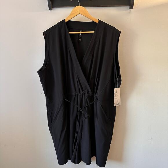 Athleta Black Marlow Romper Women NWT 3X Short Sleeveless - Picture 4 of 7